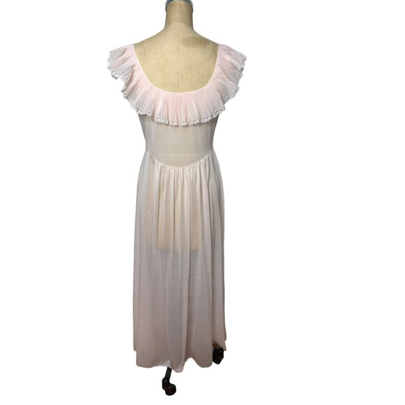 1950s pink pink peignoir set with robe and nightgown Size M - Picture 3 of 10